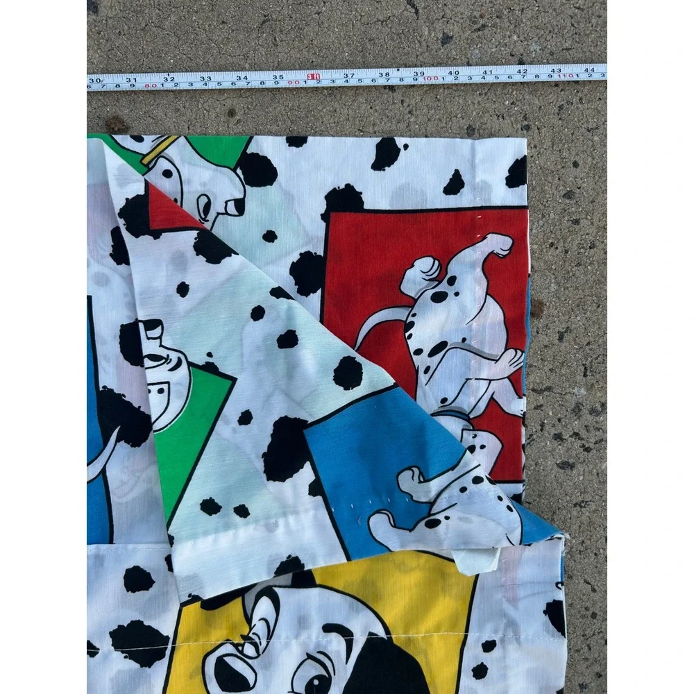 2 Disney 101 Dalmatians Valance (84x17) White Vintage 90s Puppy Print Unisex